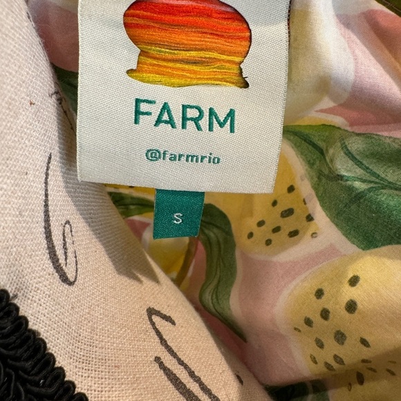 Farm Rio Fresh Lemons Puff Sleeve Shirt Sz Small - Picture 6 of 6